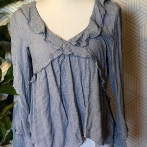 American Eagle Blouse Blue and white stripped